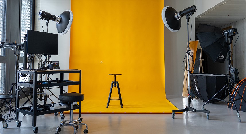 Cyclorama en forme de U dans le studio photo principal